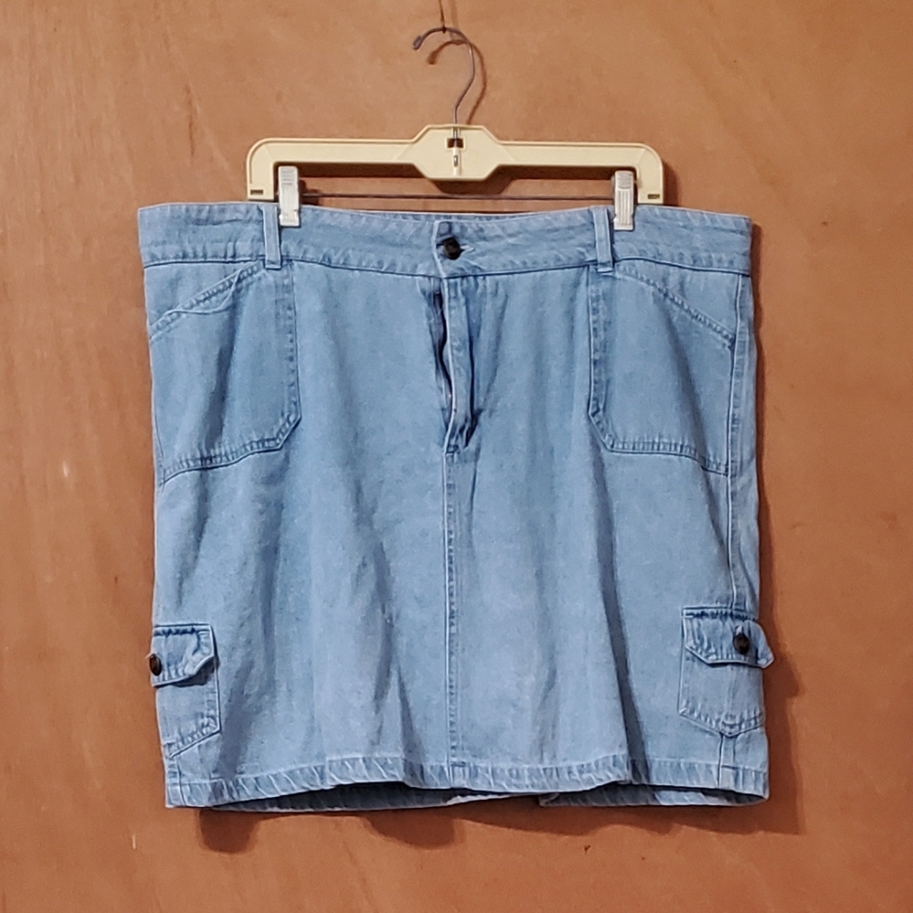 Woman Within Light Blue Denim Skort